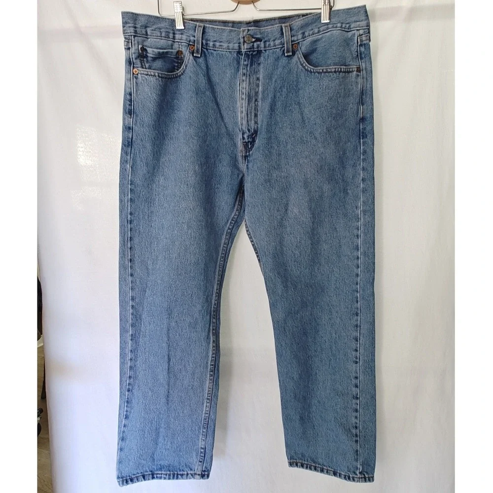 Levi's 505 Regular Fit Jeans 40 x‎ 29 Blue Medium Wash Straight Leg Denim 2019